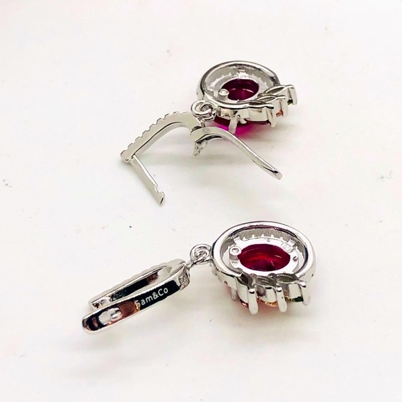 Beautiful Silver Ruby Peridot Citrine Earrings - Picture 7 of 17